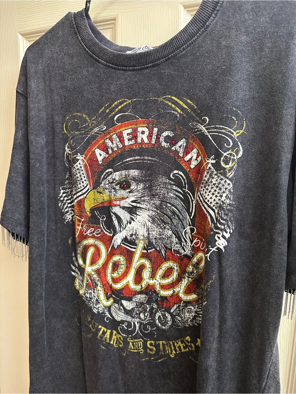 Rebel Graphic Tee Dress - Black Vintage Wash - Picture 2 of 5